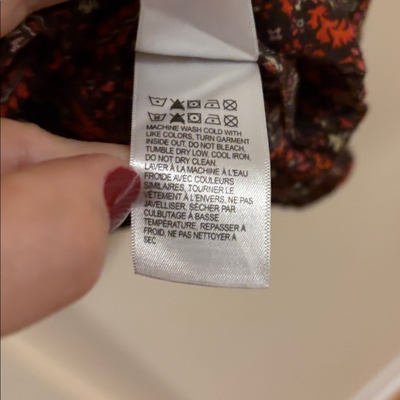 Lucky Brand smocked Paisley Blouse - Brown and Red - Picture 5 of 8